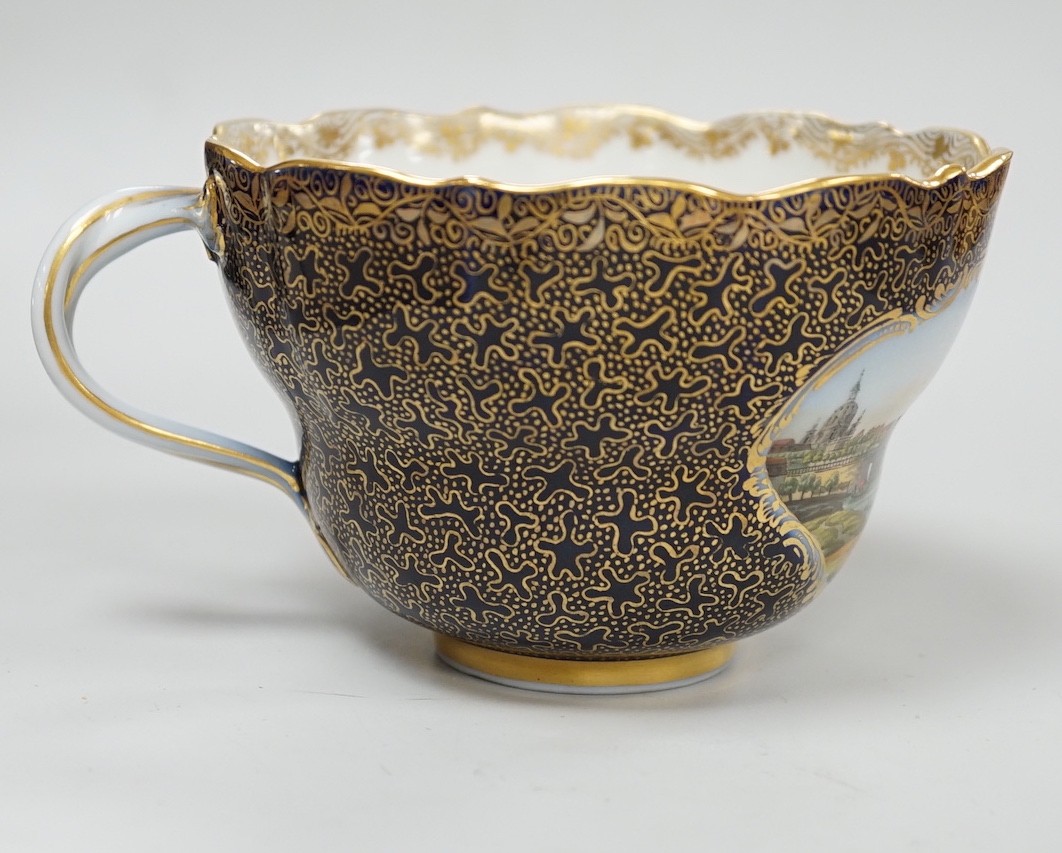 A 19th century Meissen topographical breakfast or tea cup, 8cm tall